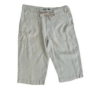 Tristan 100% Linen Capri Pants size medium drawstring waist